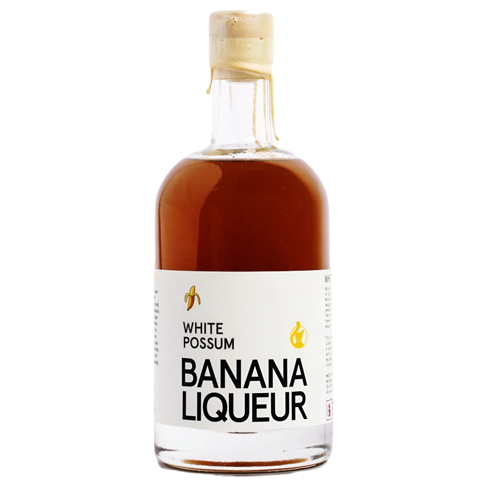 A bottle of White Possum Banana Liqueur 20% 500ml