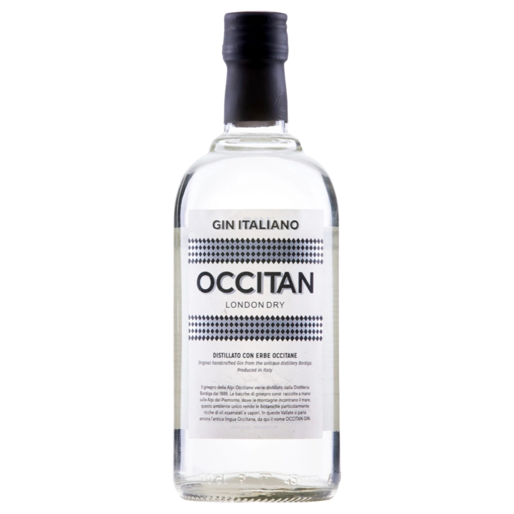 A bottle of Bordiga Occitan London Dry Gin 42% 700ml