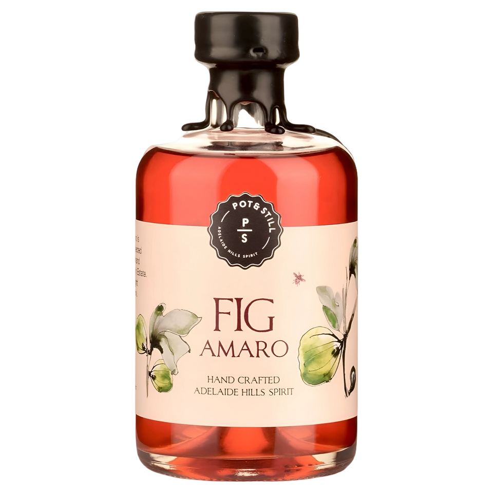 A bottle of Pot & Still South Australian Fig Amaro 26% 200ml
