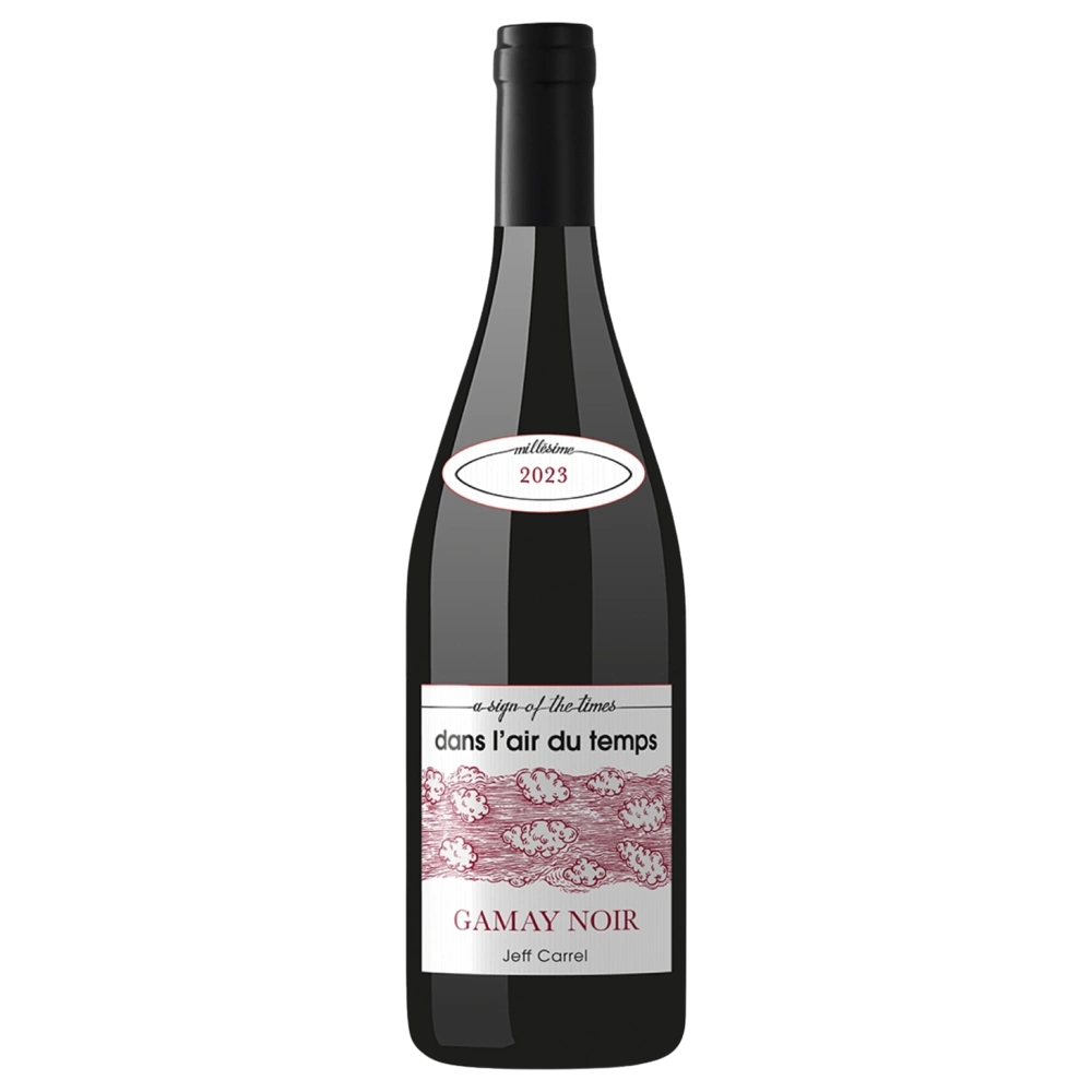 A bottle of 2023 Jeff Carrel Dans l'Air du Temps Gamay Noir VDF 13% 750ml Red Wine