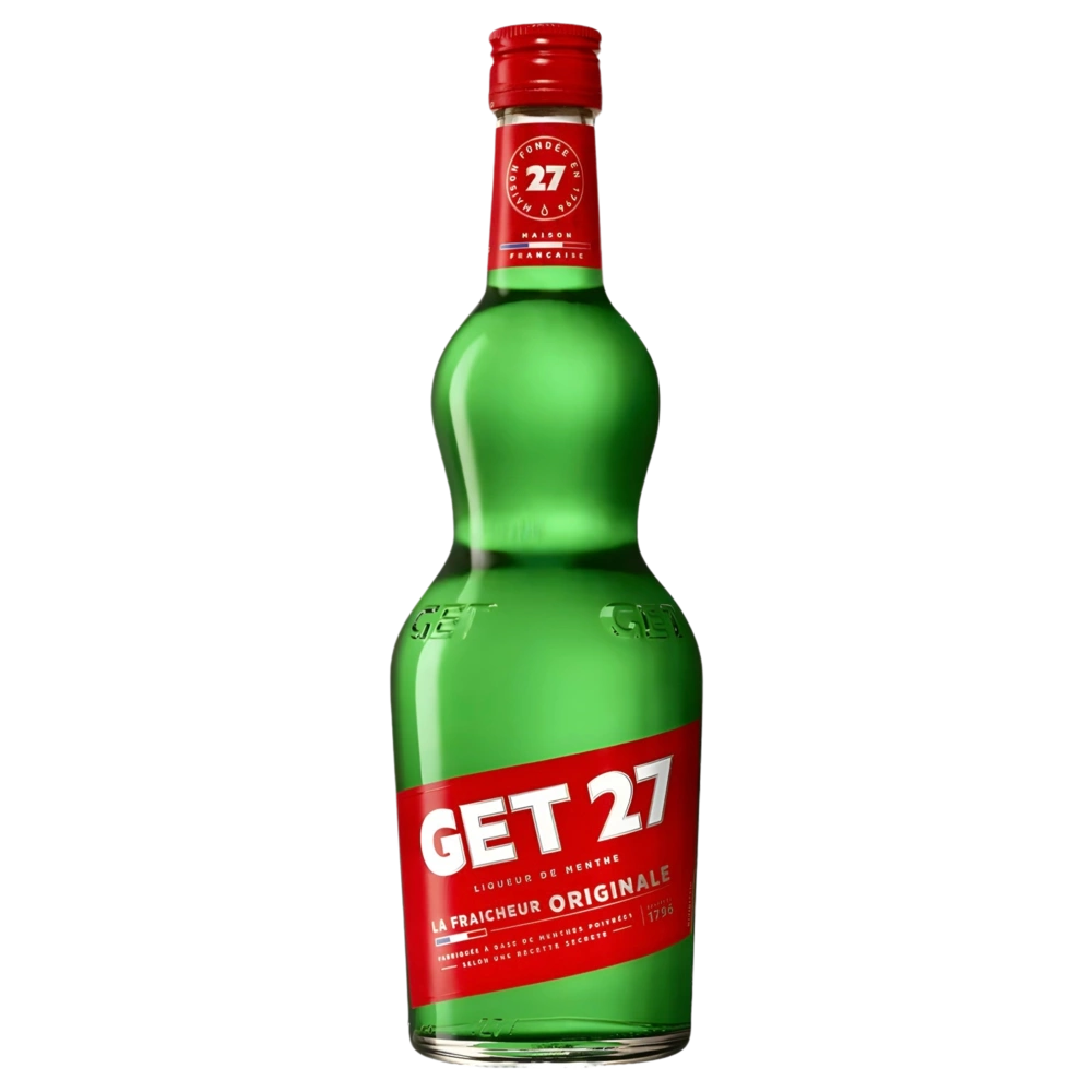 A bottle of GET 27 Mint Liqueur 17.9% 700ml
