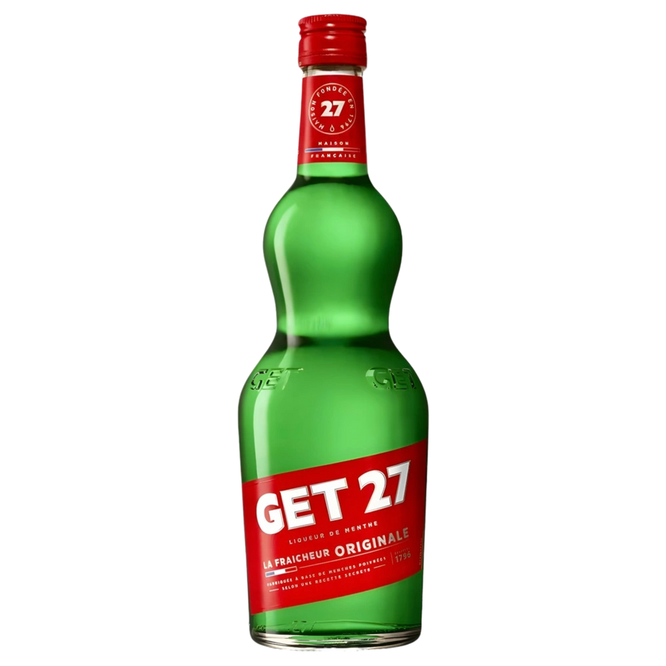A bottle of GET 27 Mint Liqueur 17.9% 700ml