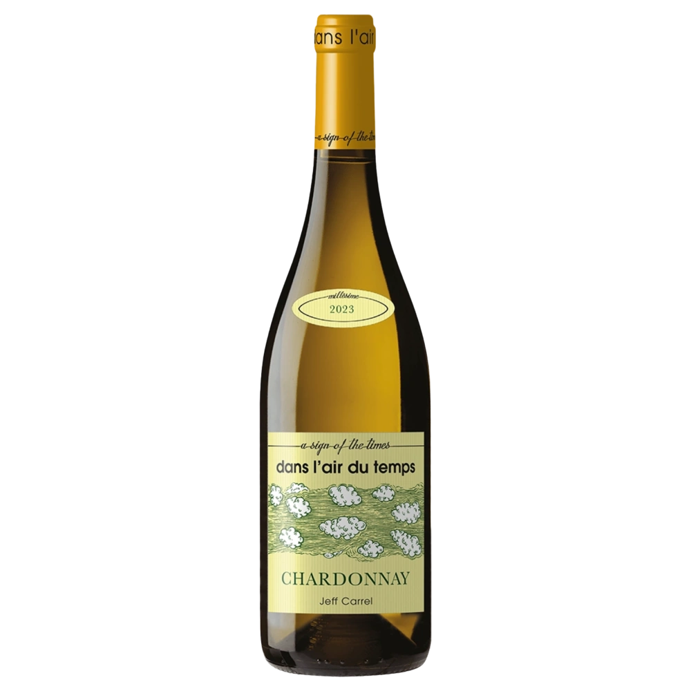 A bottle of 2023 Jeff Carrel Dans l'Air du Temps Chardonnay VDF 13.5% 750ml White Wine