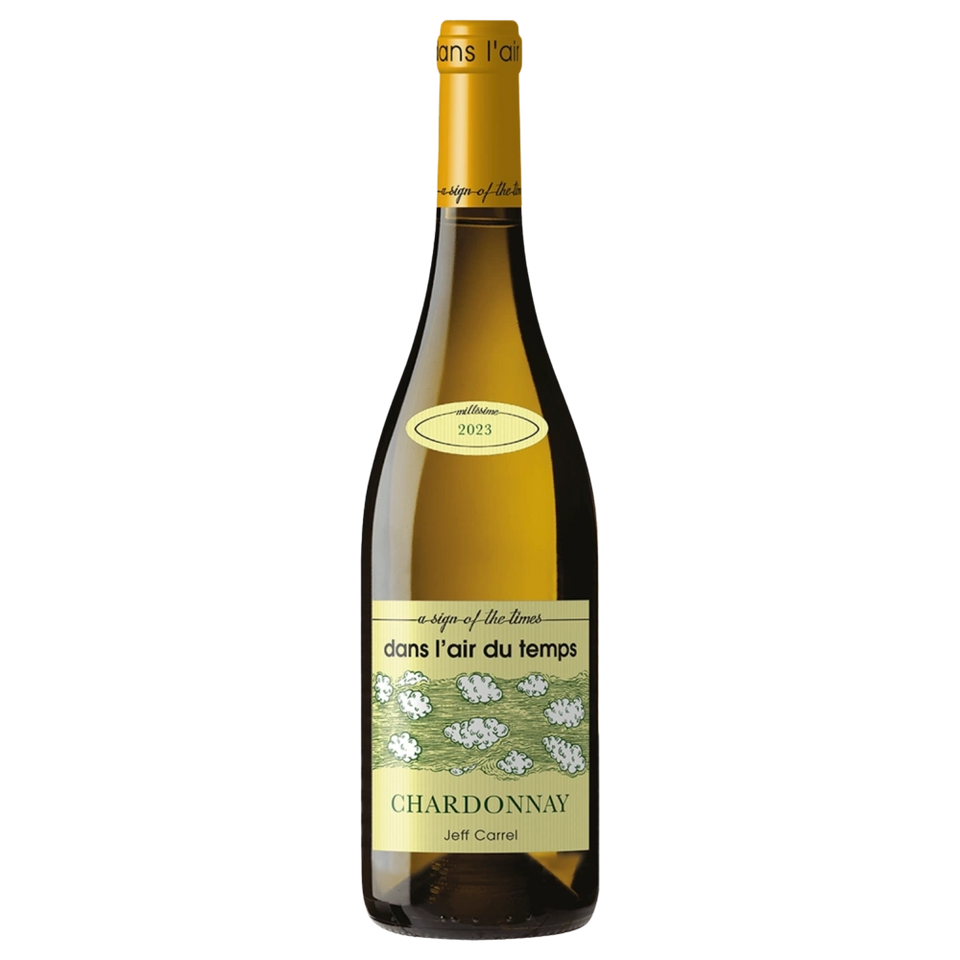 A bottle of 2023 Jeff Carrel Dans l'Air du Temps Chardonnay VDF 13.5% 750ml White Wine