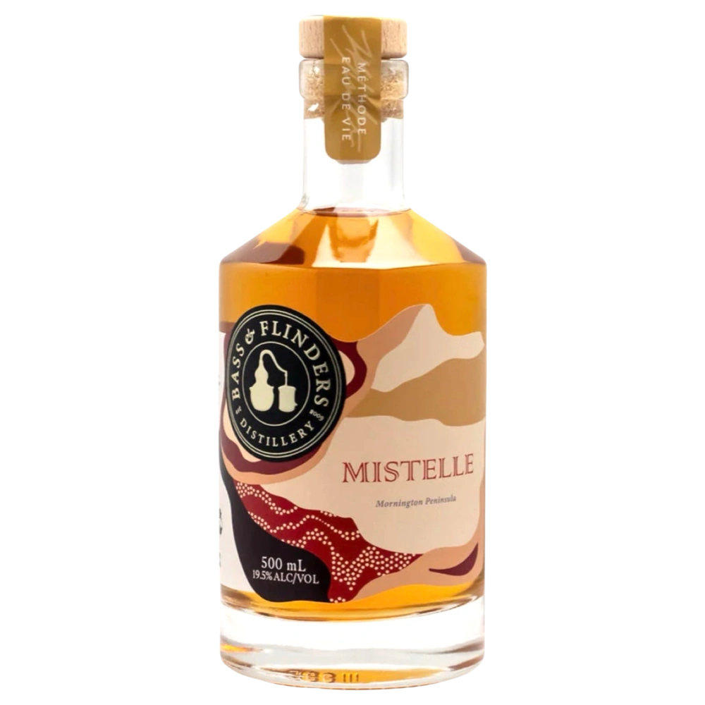 A bottle of Bass & Flinders Mistelle Mornington Aperitif 21% 500ml