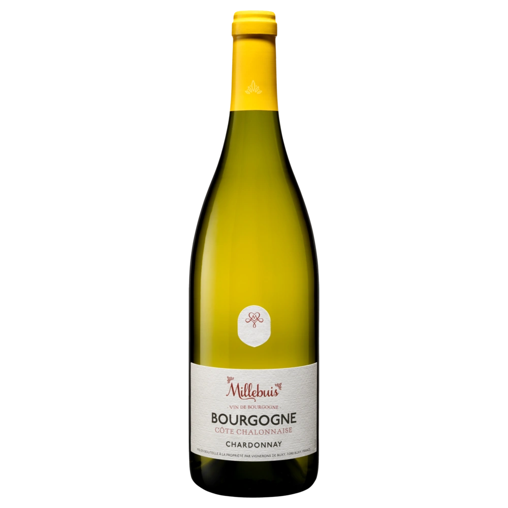 A bottle of 2023 Millebuis Bourgogne Côte Chalonnaise Blanc Chardonnay 13% 750ml White Wine