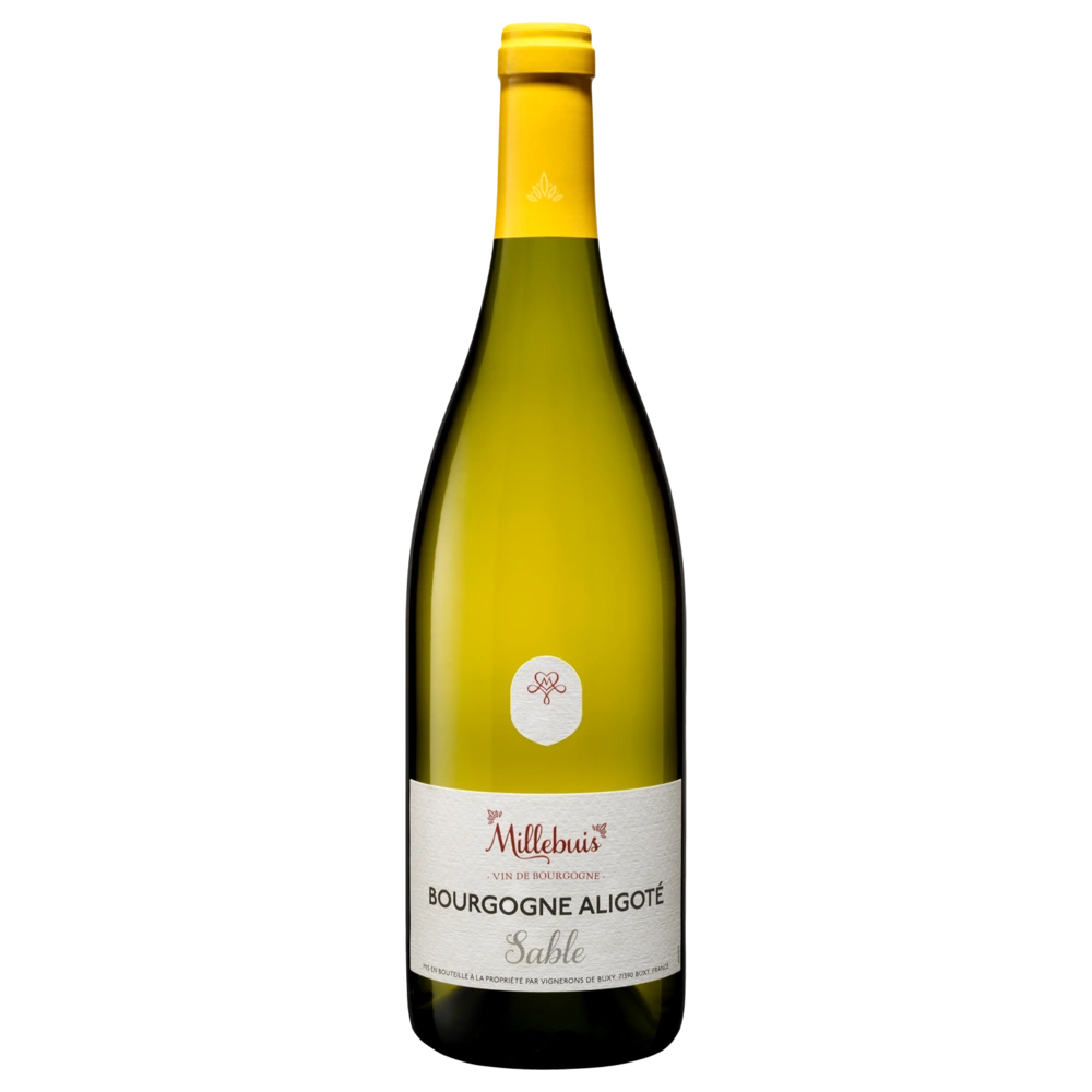 A bottle of 2023 Millebuis Bourgogne Aligoté "Sable" 12.5% 750ml White Wine