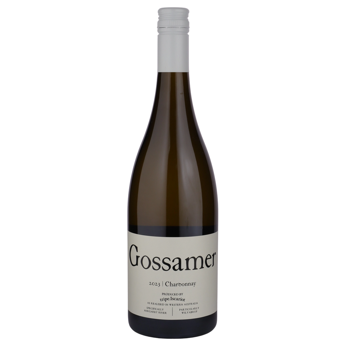 A bottle of tripe.Iscariot Gossamer Chardonnay 2023 750ml White Wine