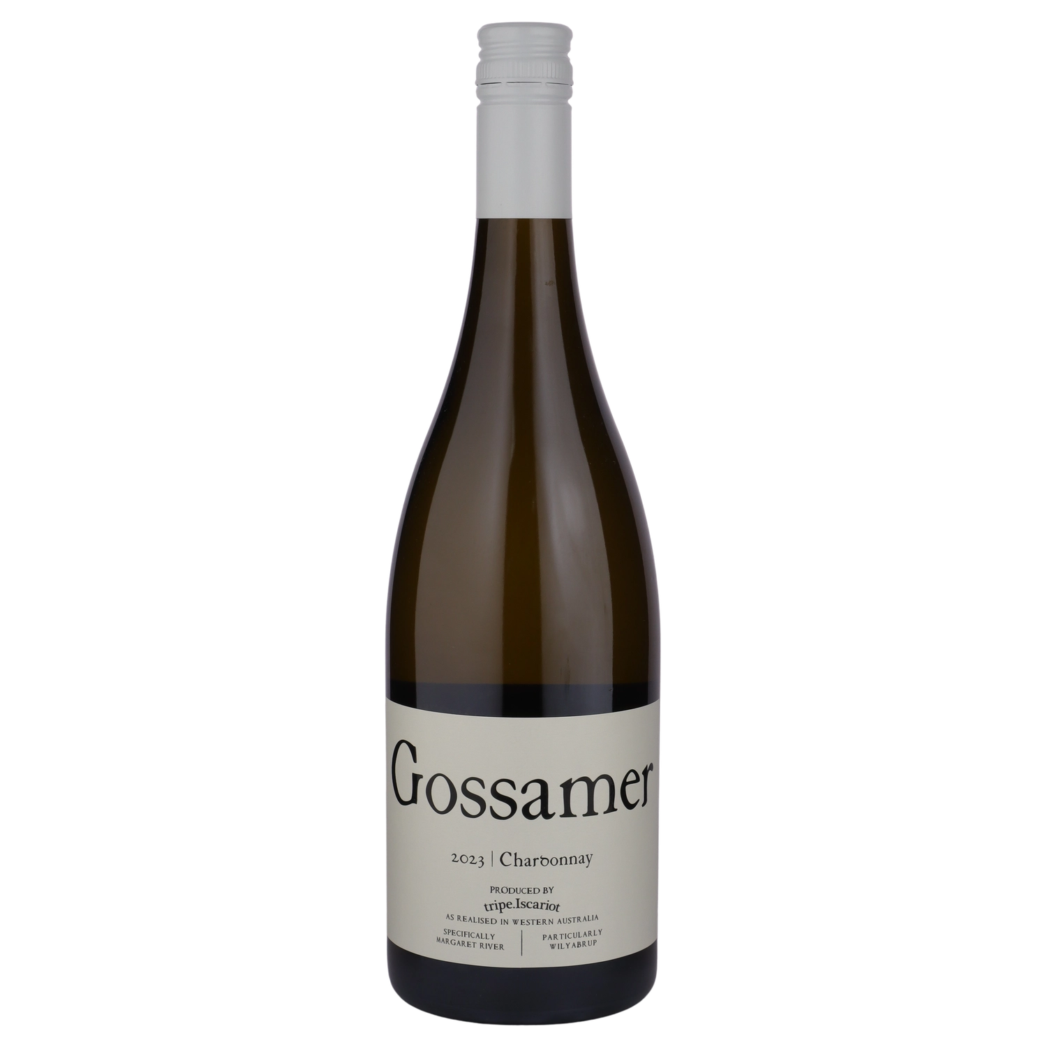 A bottle of tripe.Iscariot Gossamer Chardonnay 2023 750ml White Wine