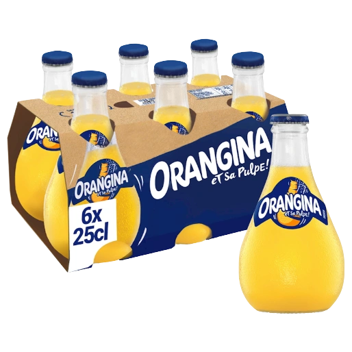 A bottle of Orangina Glass bottles 0% 250ml