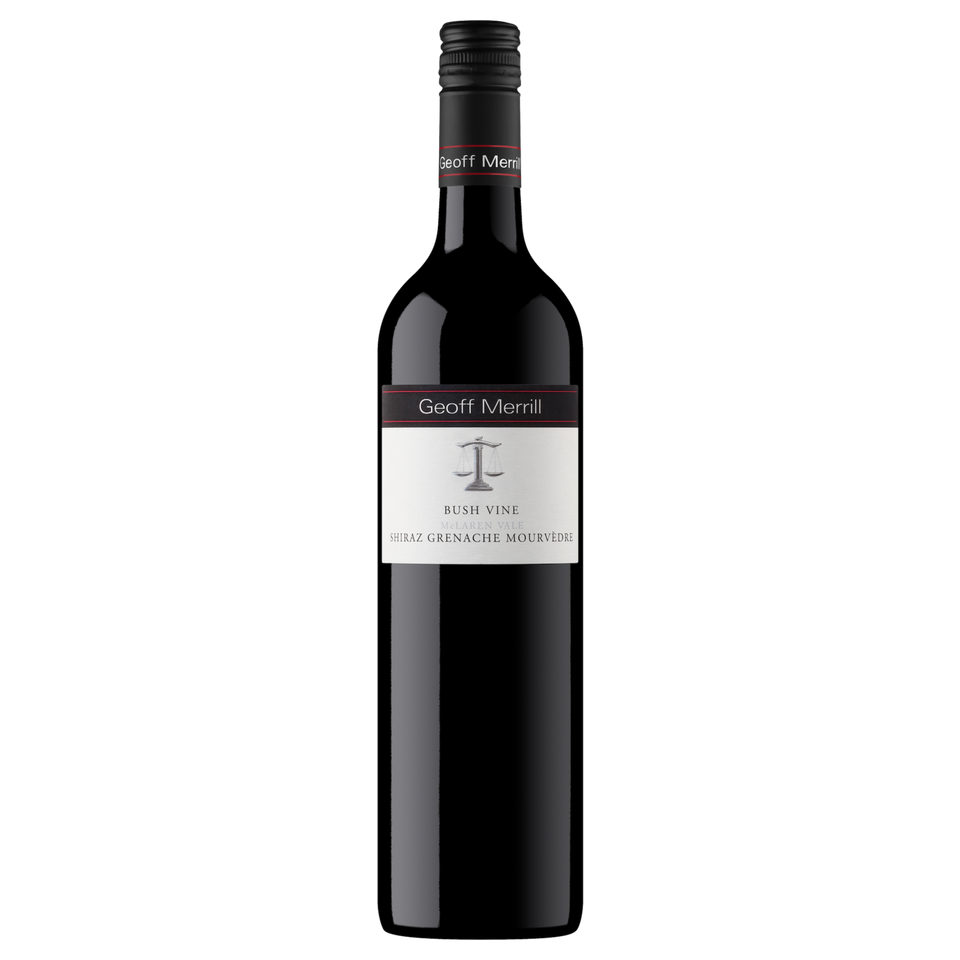 A bottle of 2019 Geoff Merrill Bush Vine Grenache Shiraz Mourvèdre 750ml Red Wine