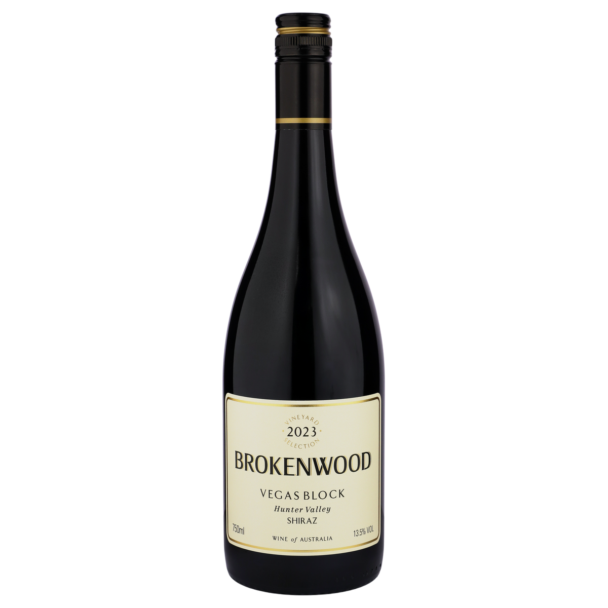 A bottle of Brokenwood Vegas Block Hunter Valley Shiraz 2023 750ml Red Wine