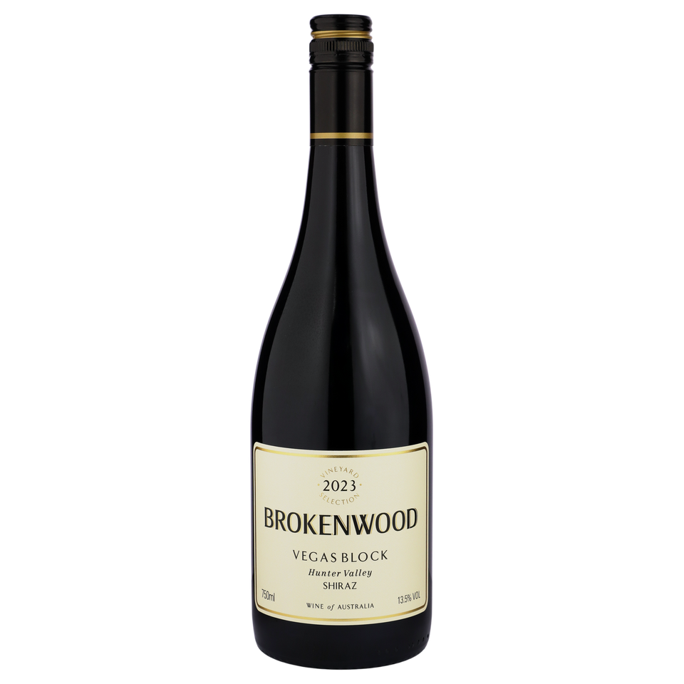 A bottle of Brokenwood Vegas Block Hunter Valley Shiraz 2023 750ml Red Wine
