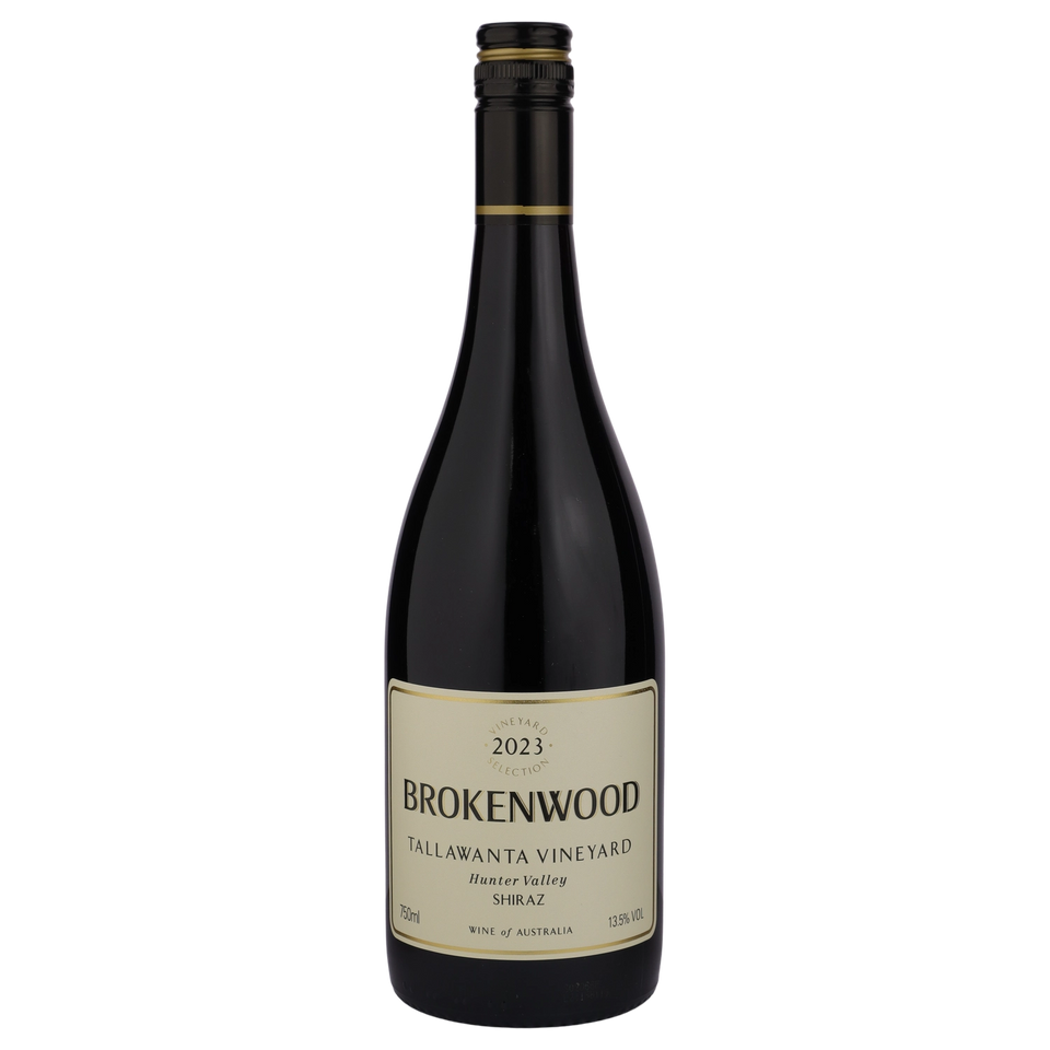 A bottle of 2023 Brokenwood Tallawanta Vineyard Hunter Valley Shiraz 750ml Red Wine