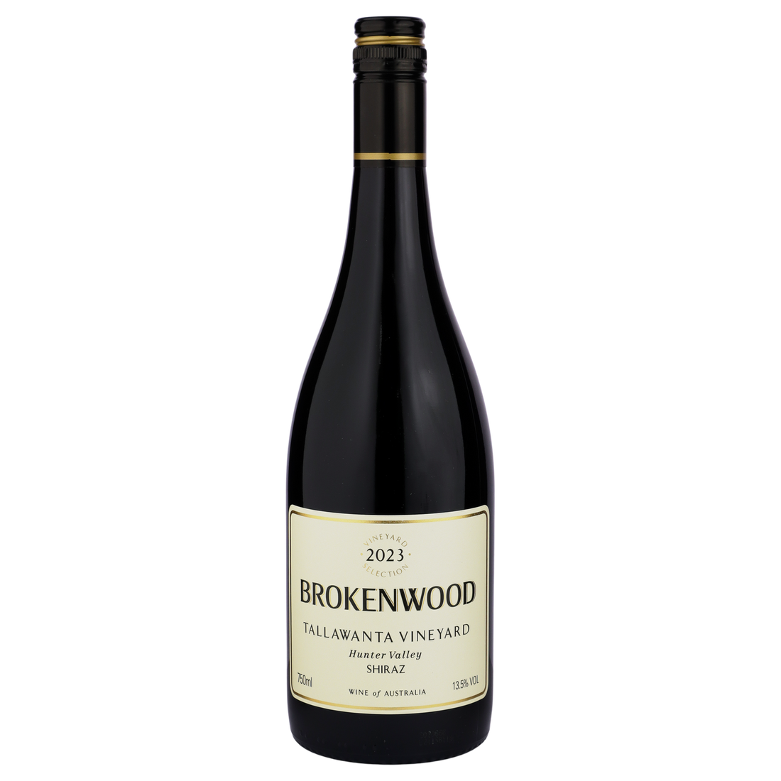 A bottle of Brokenwood Tallawanta Vineyard Hunter Valley Shiraz 2023 750ml Red Wine