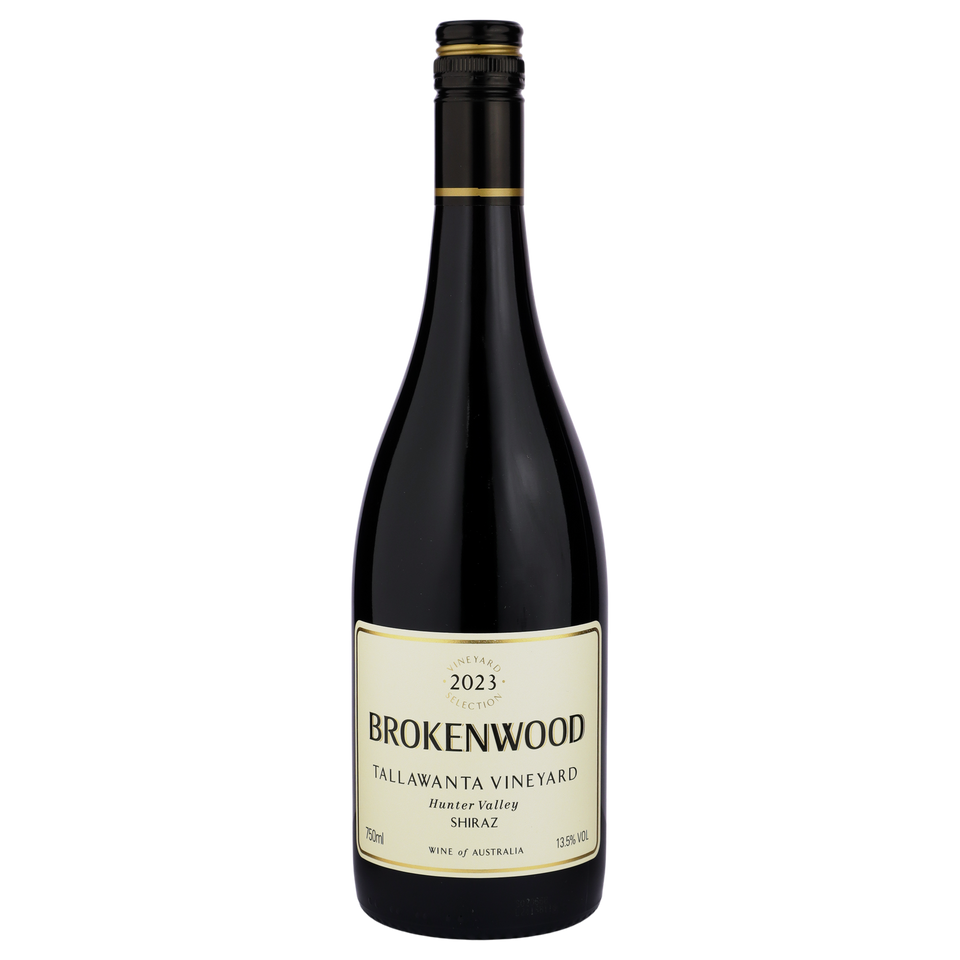 A bottle of Brokenwood Tallawanta Vineyard Hunter Valley Shiraz 2023 750ml Red Wine