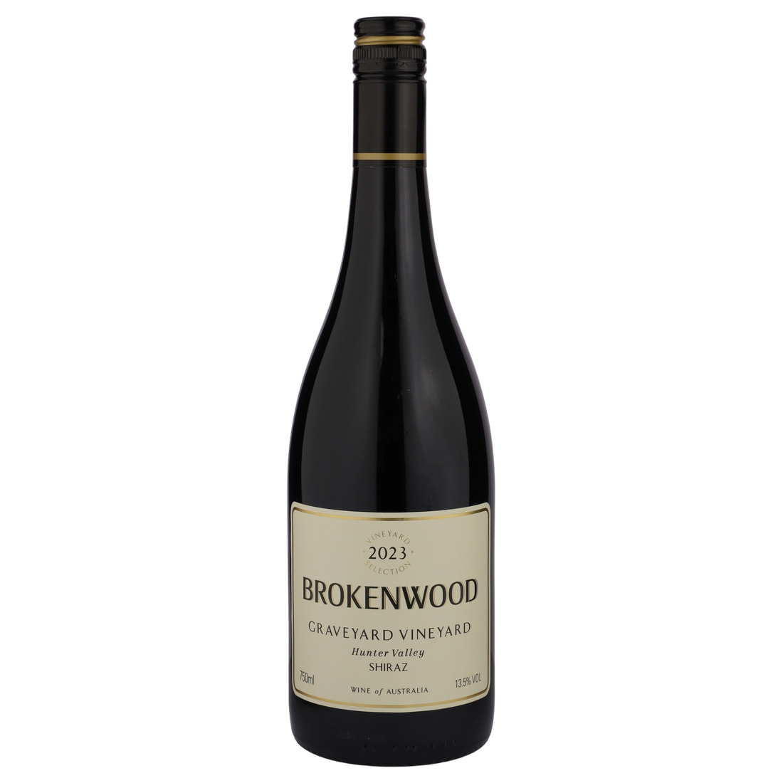A bottle of 2023 Brokenwood Graveyard Vineyard Hunter Valley Shiraz 750ml Red Wine