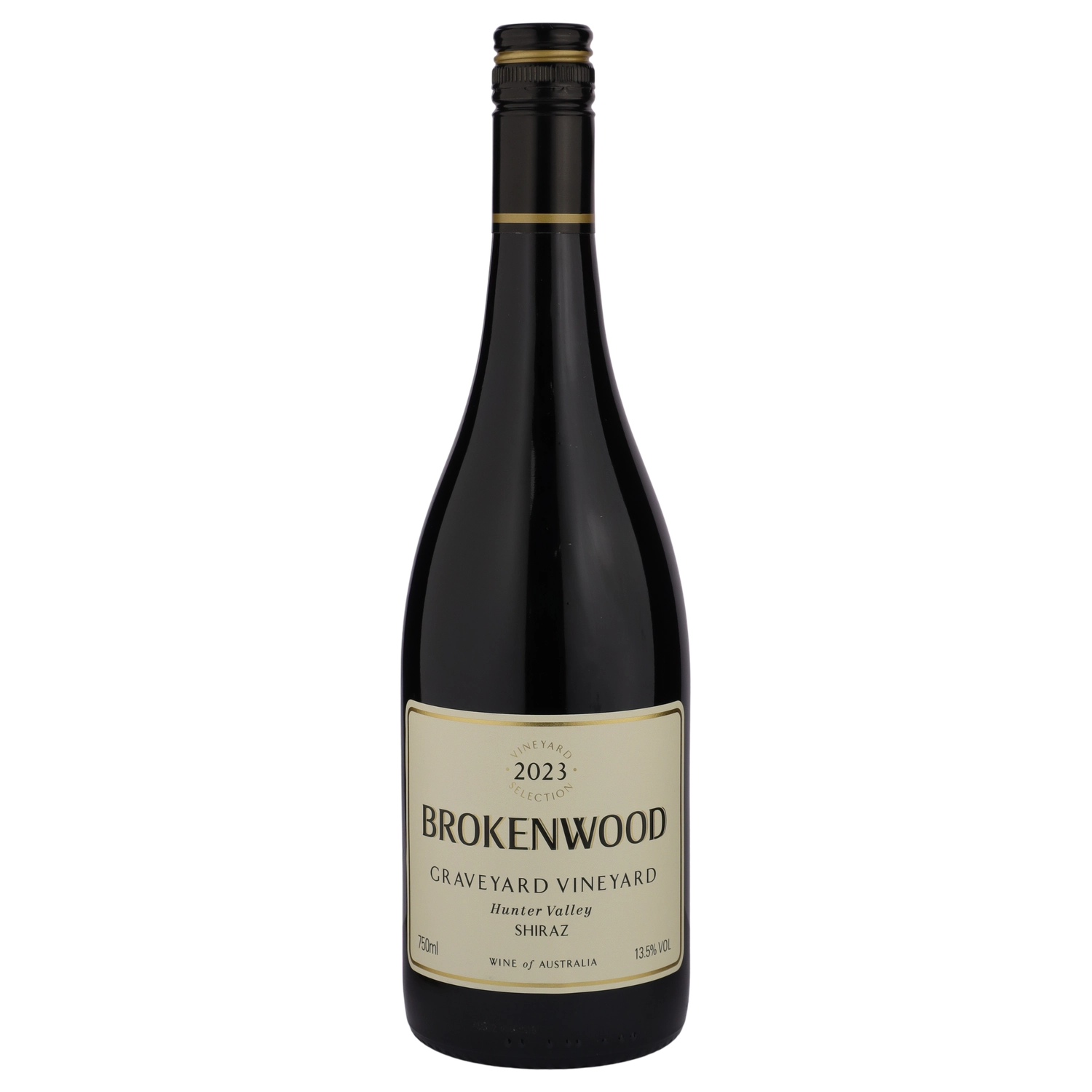 A bottle of 2023 Brokenwood Graveyard Vineyard Hunter Valley Shiraz 750ml Red Wine