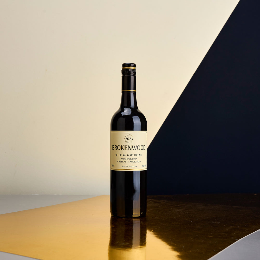 A bottle of 2023 Brokenwood Wildwood Road Margaret River Cabernet Sauvignon 750ml Red Wine