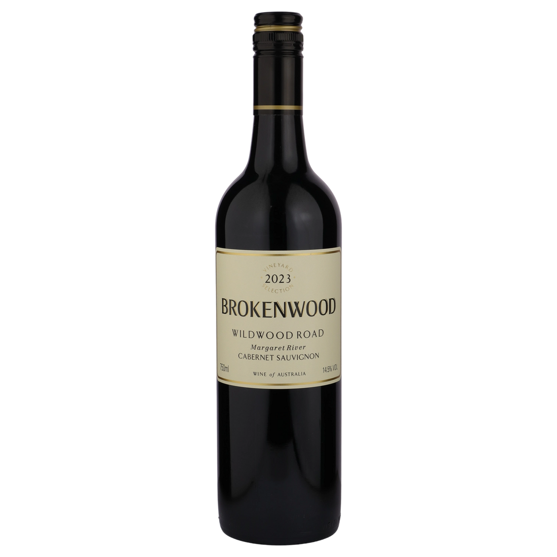 A bottle of 2023 Brokenwood Wildwood Road Margaret River Cabernet Sauvignon 750ml Red Wine