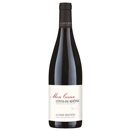 A bottle of 2023 Domaine Jean Louis Chave Selection Côtes du Rhône Rouge Mon Coeur 750ml Red Wine