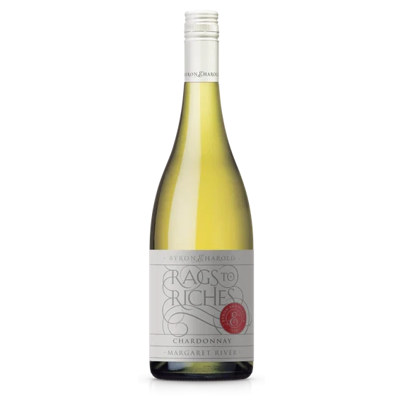 A bottle of 2024 Byron & Harold Rags to Riches Chardonnay 750ml White Wine
