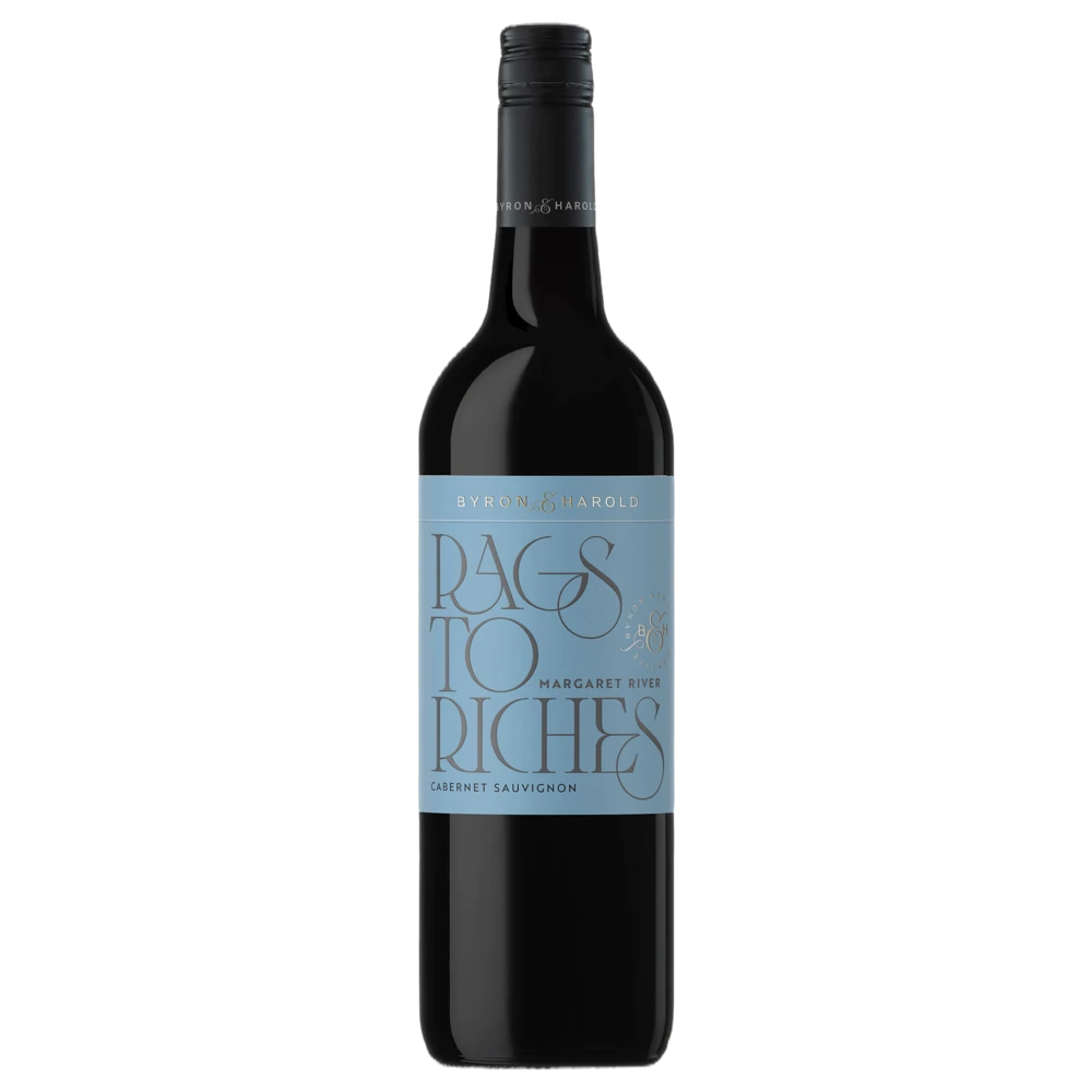 A bottle of 2023 Byron & Harold Rags to Riches Cabernet Sauvignon 750ml Red Wine