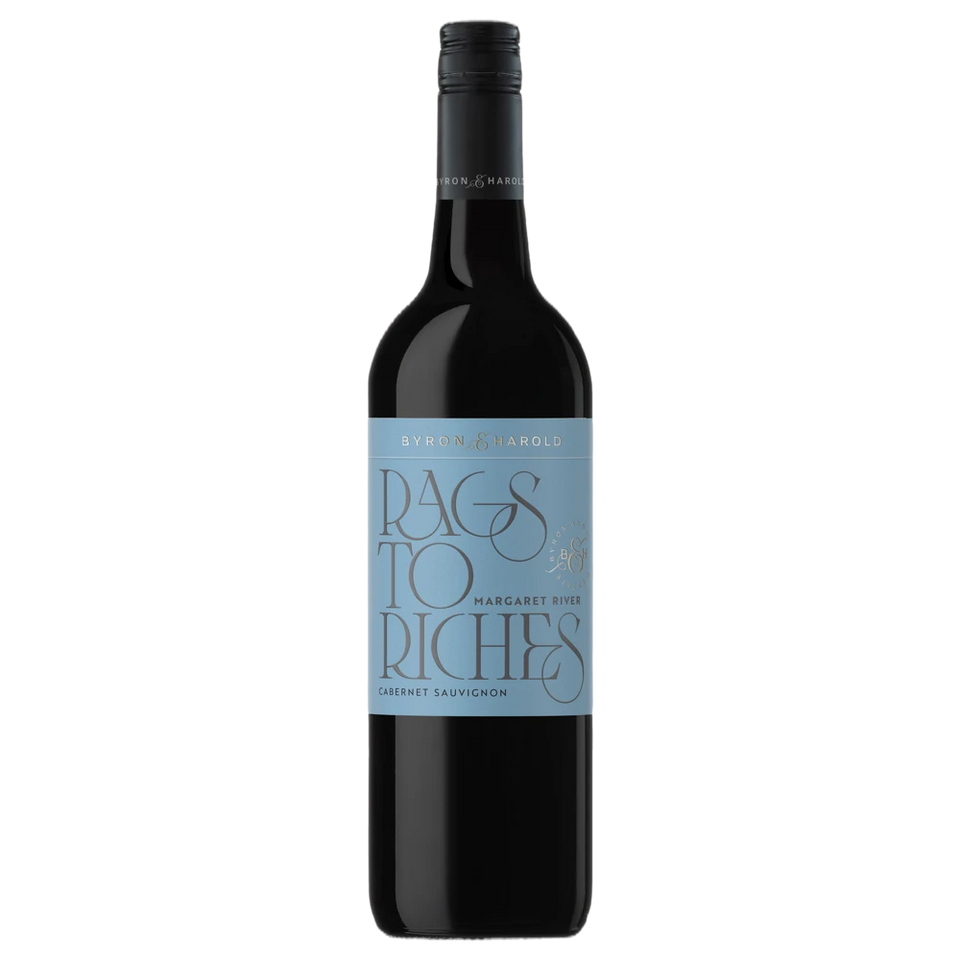 A bottle of 2023 Byron & Harold Rags to Riches Cabernet Sauvignon 750ml Red Wine