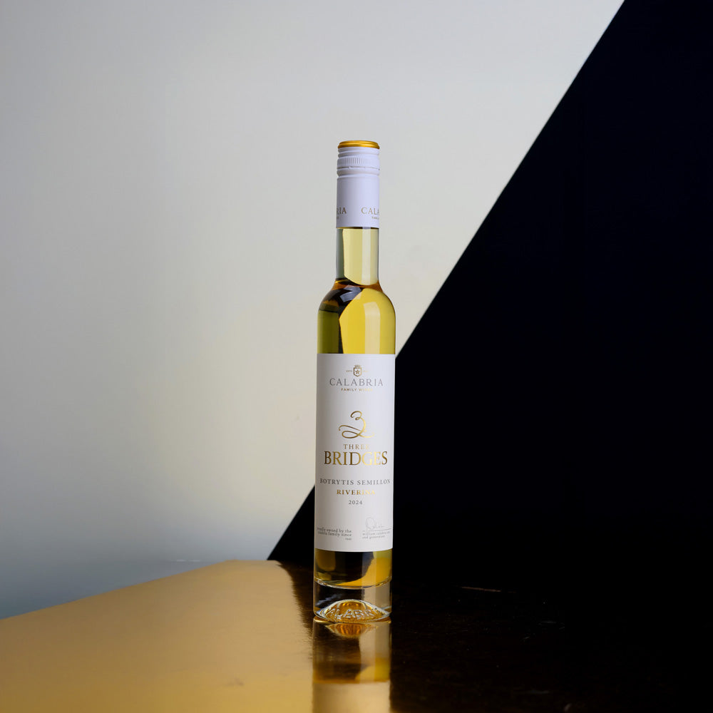 A bottle of Calabria Three Bridges Botrytis Semillon 2024 375ml Fortified Wine