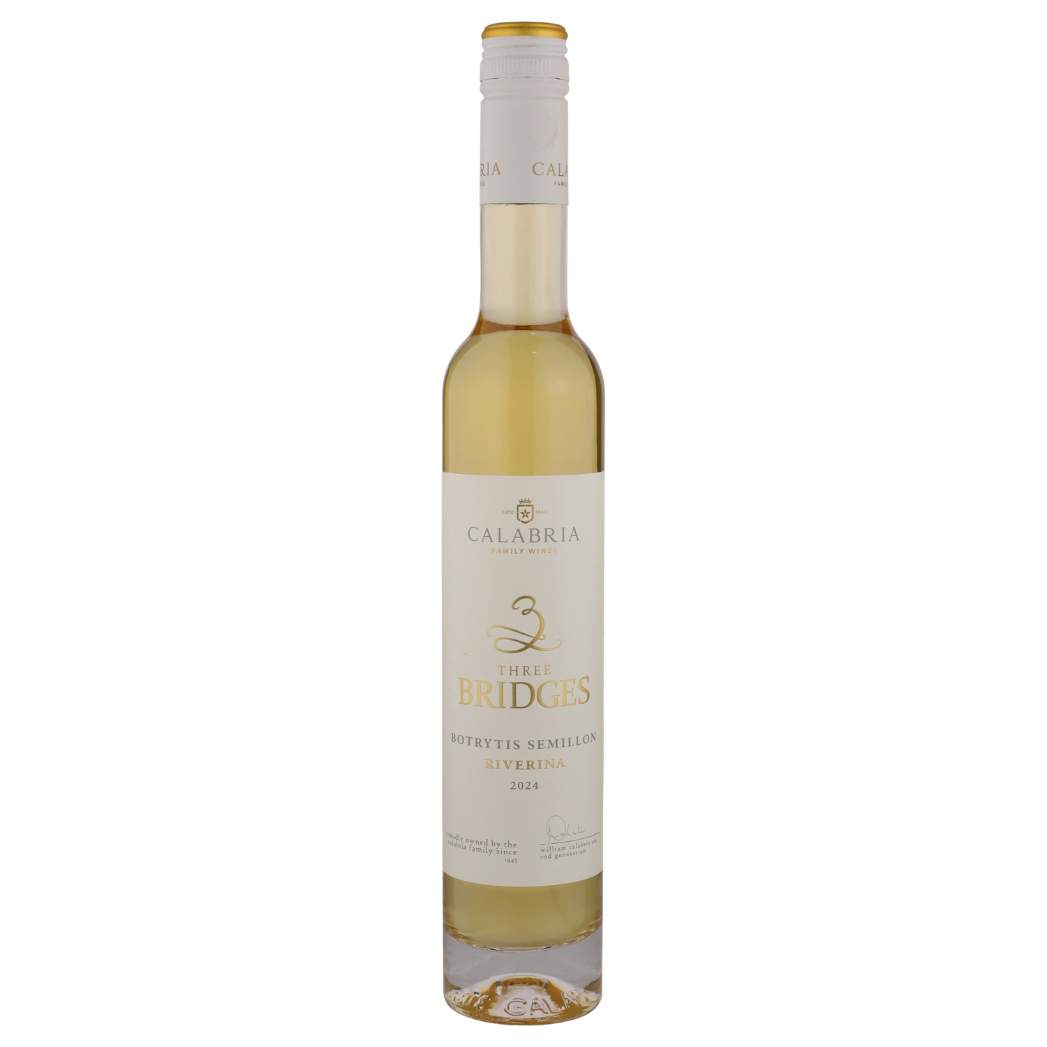A bottle of Calabria Three Bridges Botrytis Semillon 2024 375ml Fortified Wine