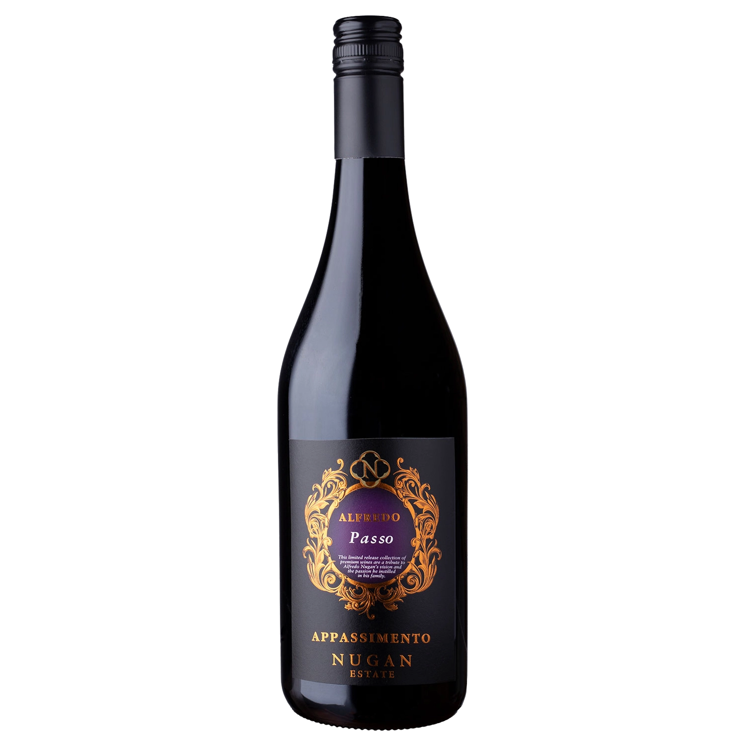 A bottle of 2021 Nugan Estate Alfredo Passo Appassimento Shiraz 750ml Red Wine