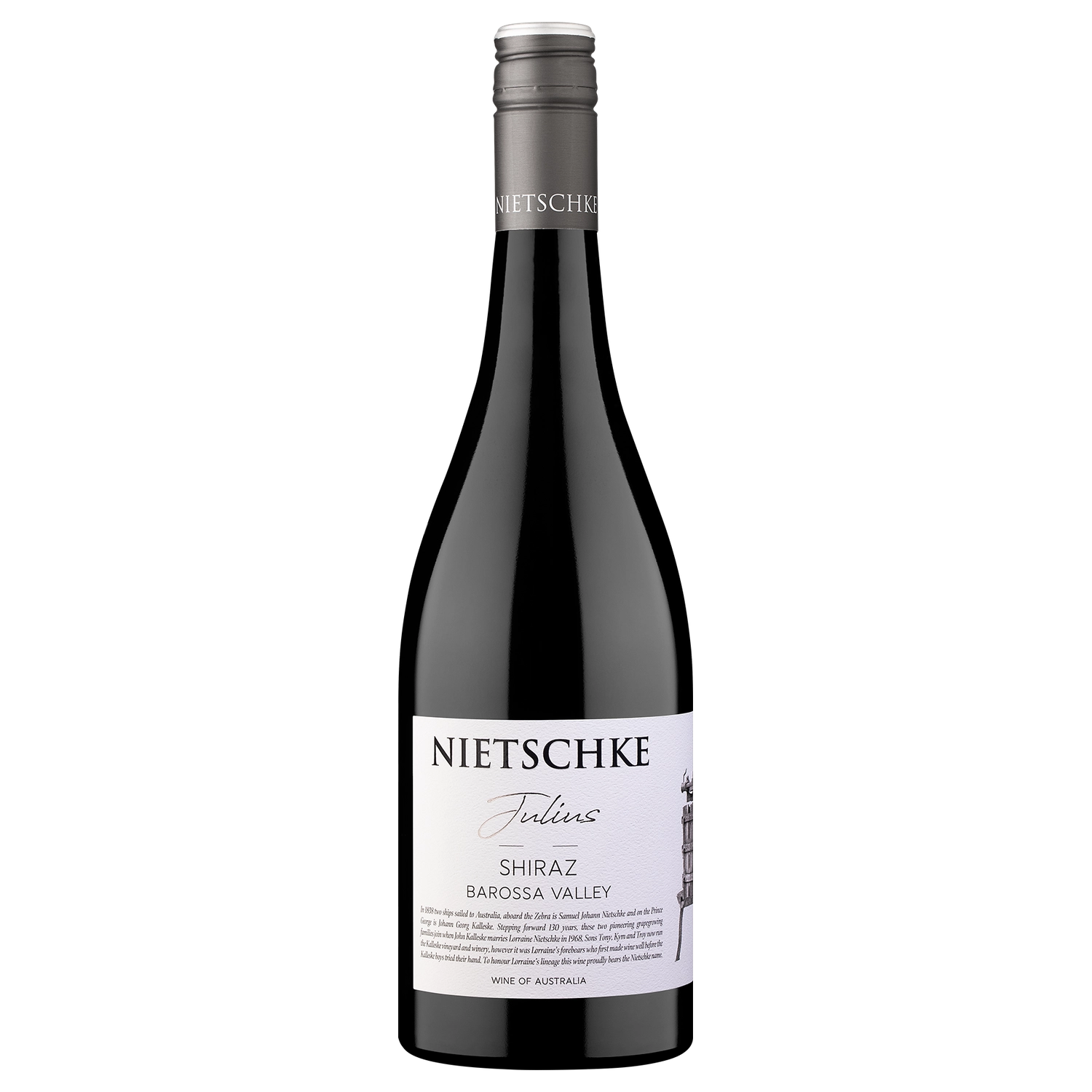 A bottle of 2023 Nietschke Julius Shiraz 750ml Red Wine