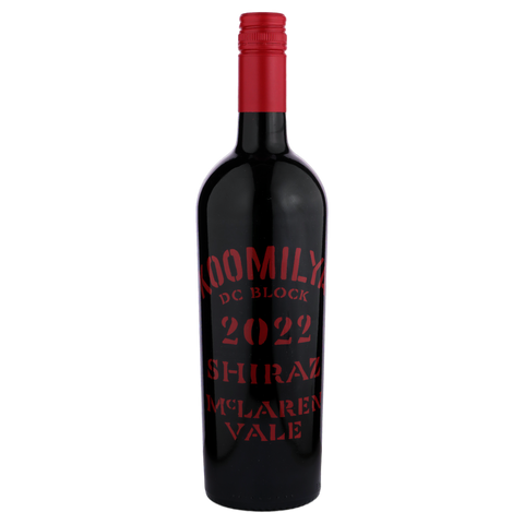 A bottle of Koomilya DC Block Shiraz 2022 750ml Red Wine