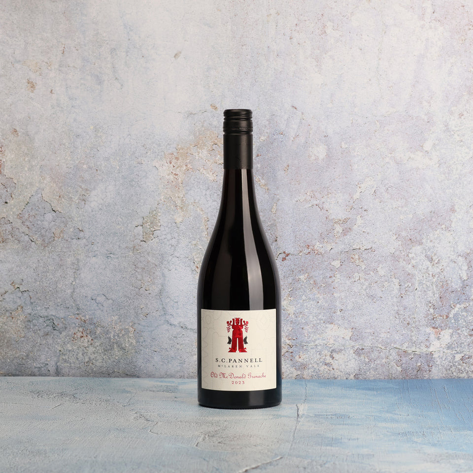 A bottle of 2023 S.C. Pannell Old McDonald Grenache 750ml Red Wine