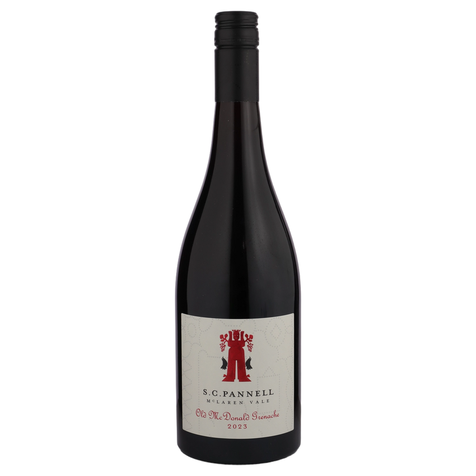 A bottle of 2023 S.C. Pannell Old McDonald Grenache 750ml Red Wine