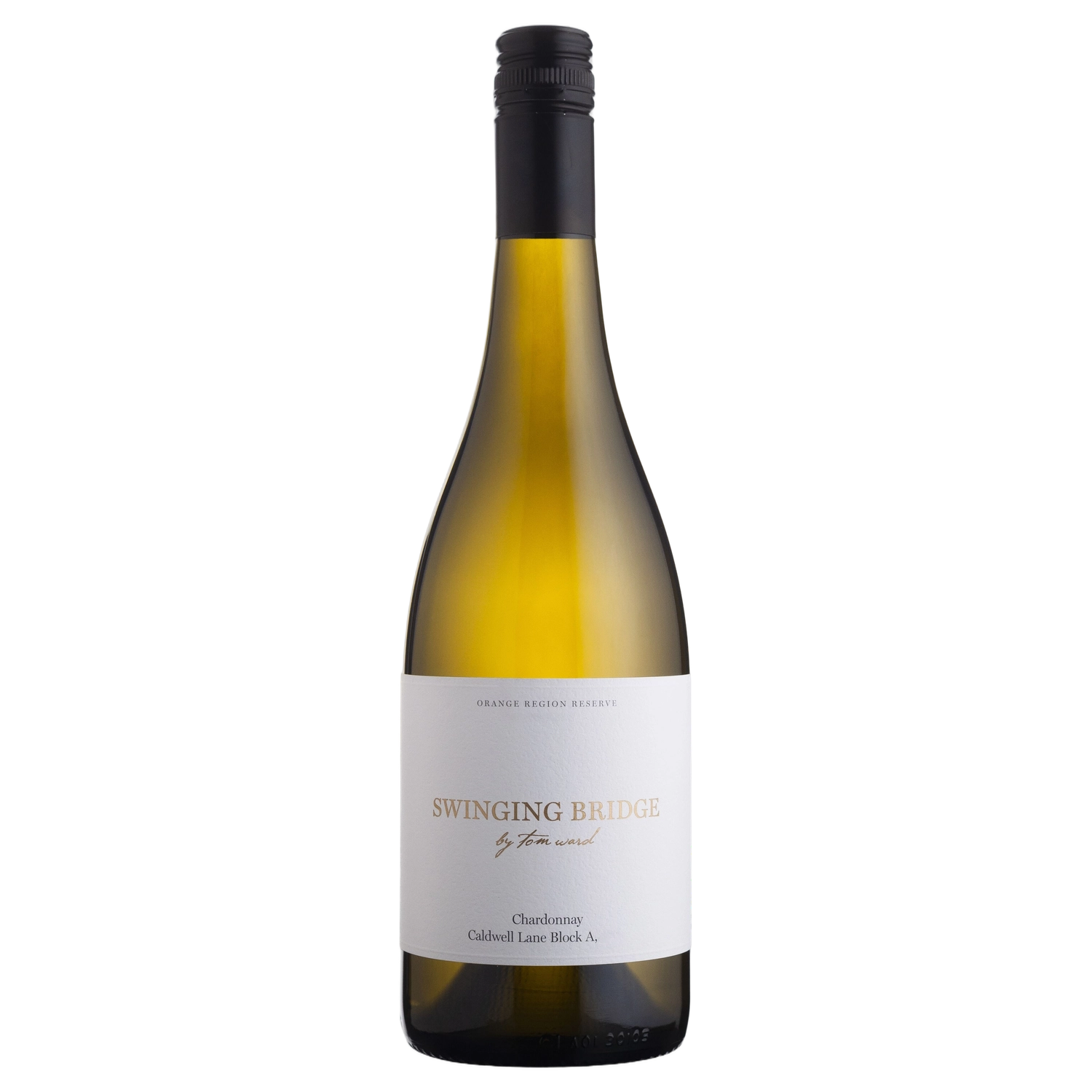 A bottle of 2023 Swinging Bridge Caldwell Lane Chardonnay 750ml White Wine
