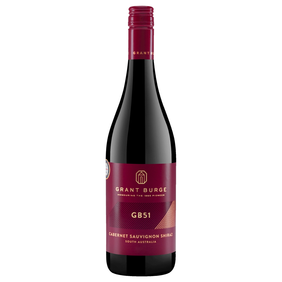 A bottle of 2024 Grant Burge GB51 Cabernet Sauvignon Shiraz 750ml Red Wine