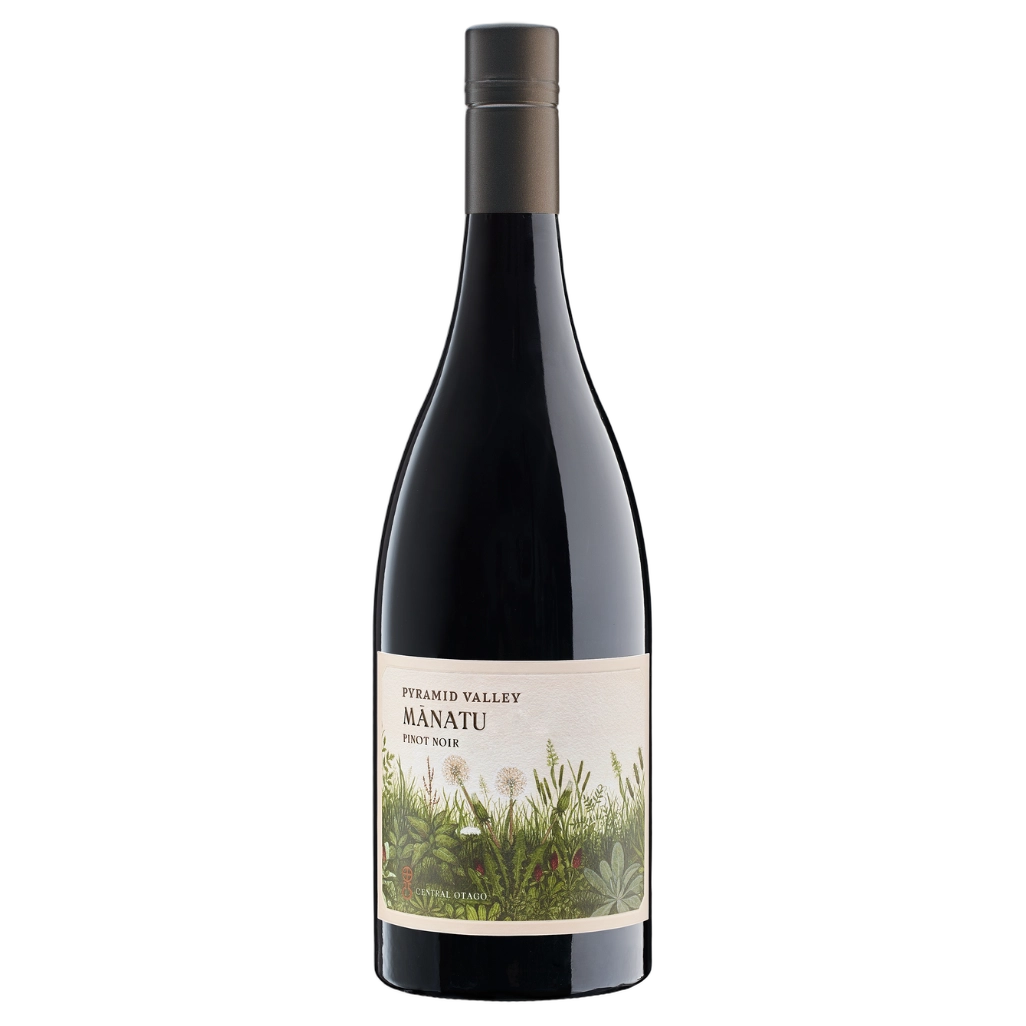 A bottle of 2022 Pyramid Valley Central Otago Mānatu Pinot Noir 750ml Red Wine