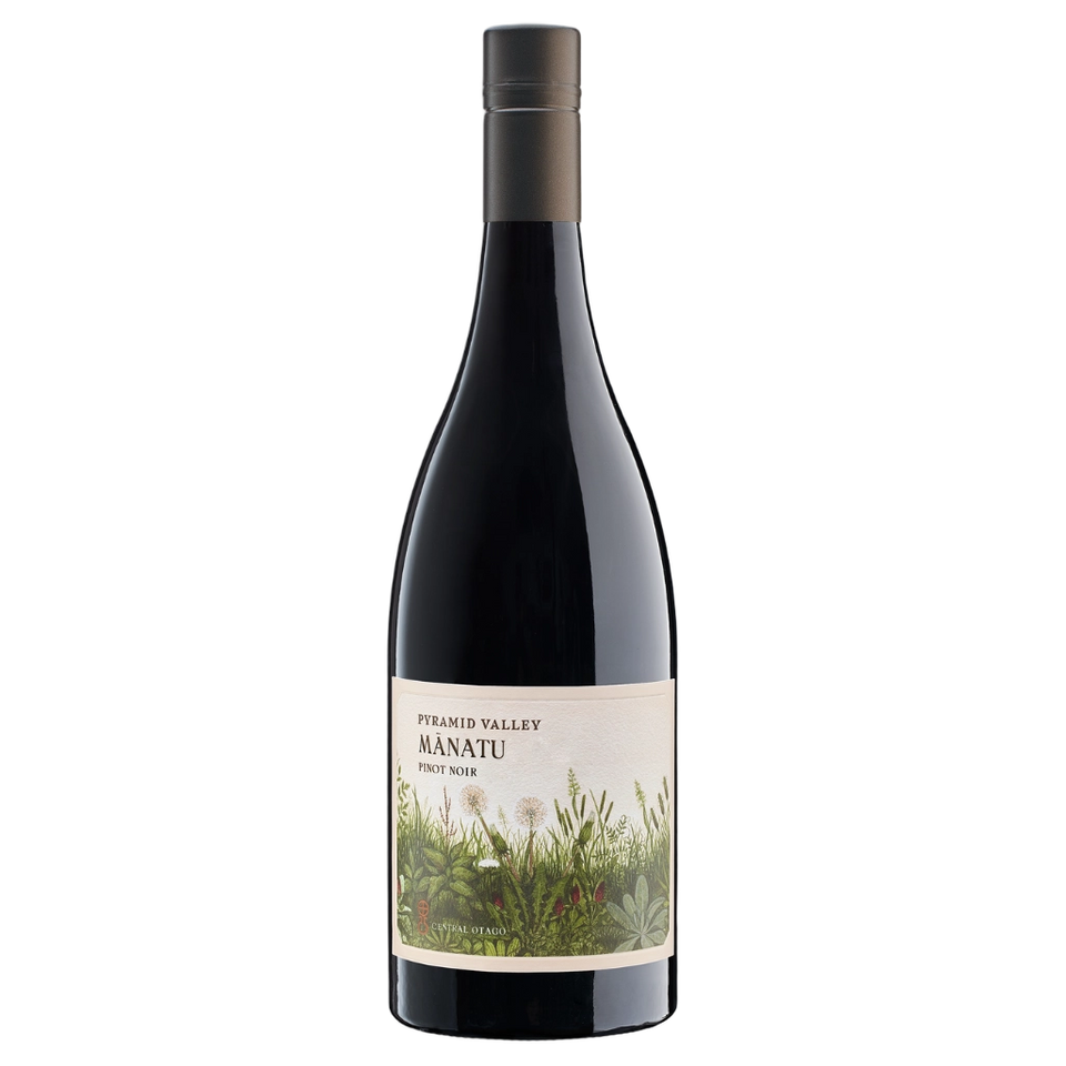 A bottle of 2022 Pyramid Valley Central Otago Mānatu Pinot Noir 750ml Red Wine