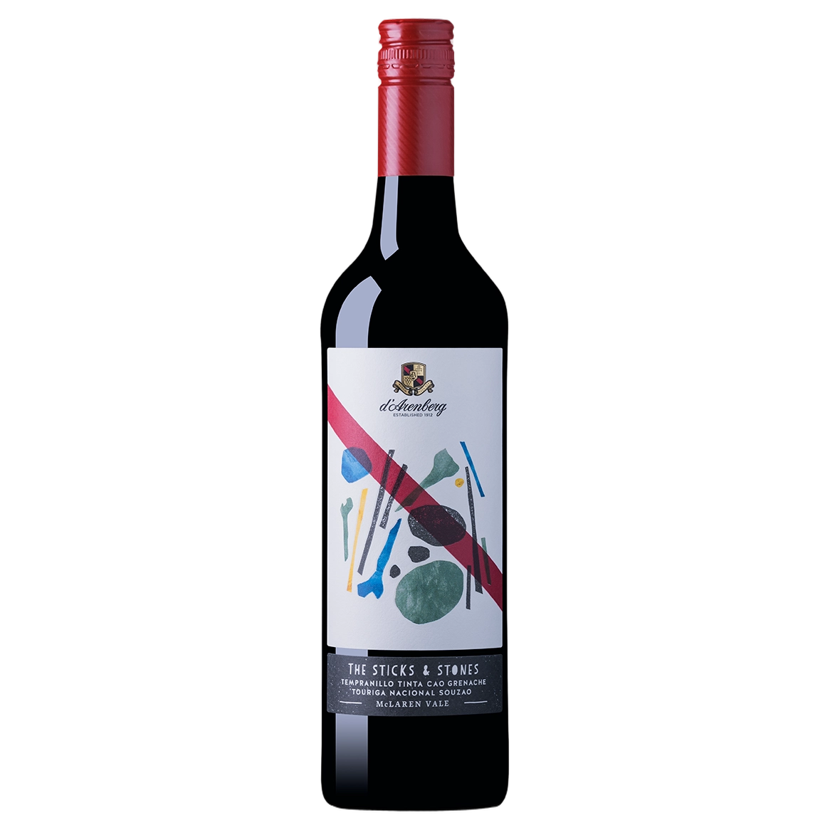 A bottle of 2021 d'Arenberg The Sticks & Stones Tempranillo Blend 750ml Red Wine