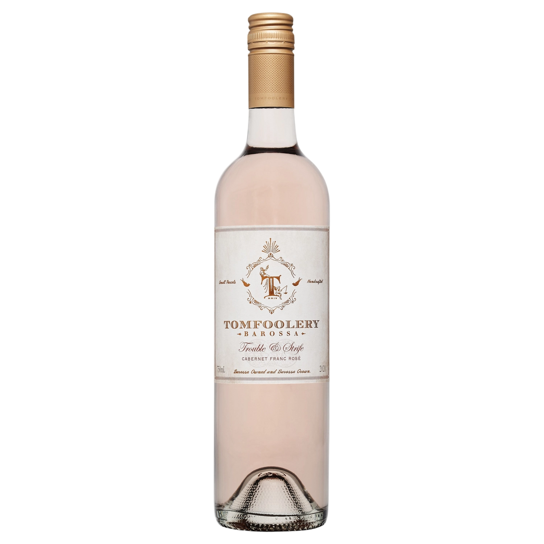 A bottle of 2025 Tomfoolery Barossa Cab Franc Rose 750ml Rose Wine