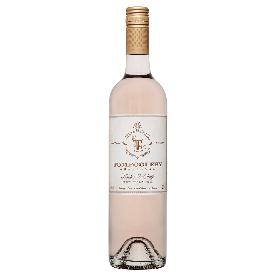 A bottle of 2025 Tomfoolery Barossa Cab Franc Rose 750ml Rose Wine