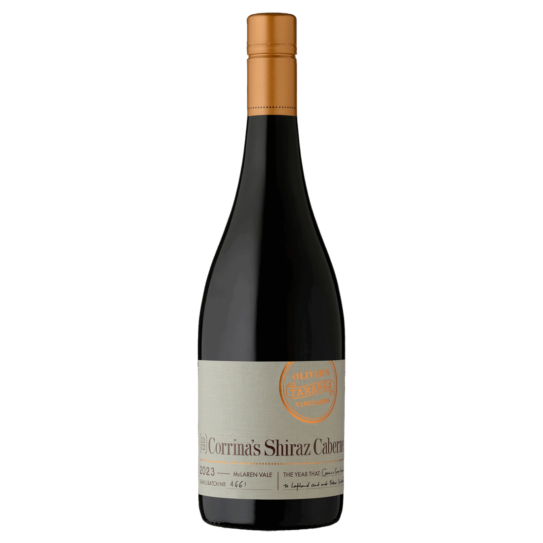 A bottle of 2023 Olivers Taranga Corrina's Cabernet Shiraz 6 Pk 750ml Red Wine