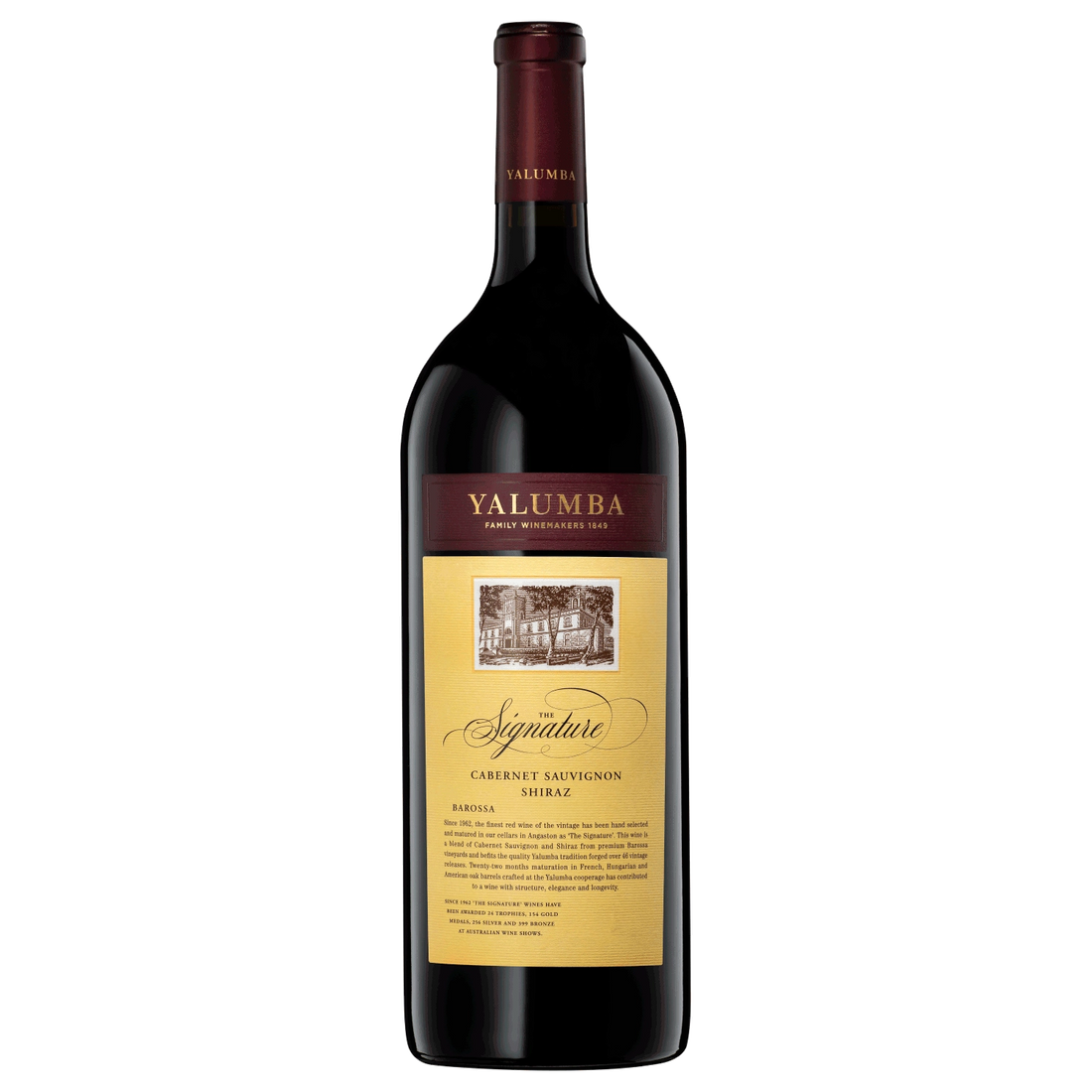 A bottle of 2021 Yalumba The Signature Cabernet Sauvignon & Shiraz 1500ml Red Wine