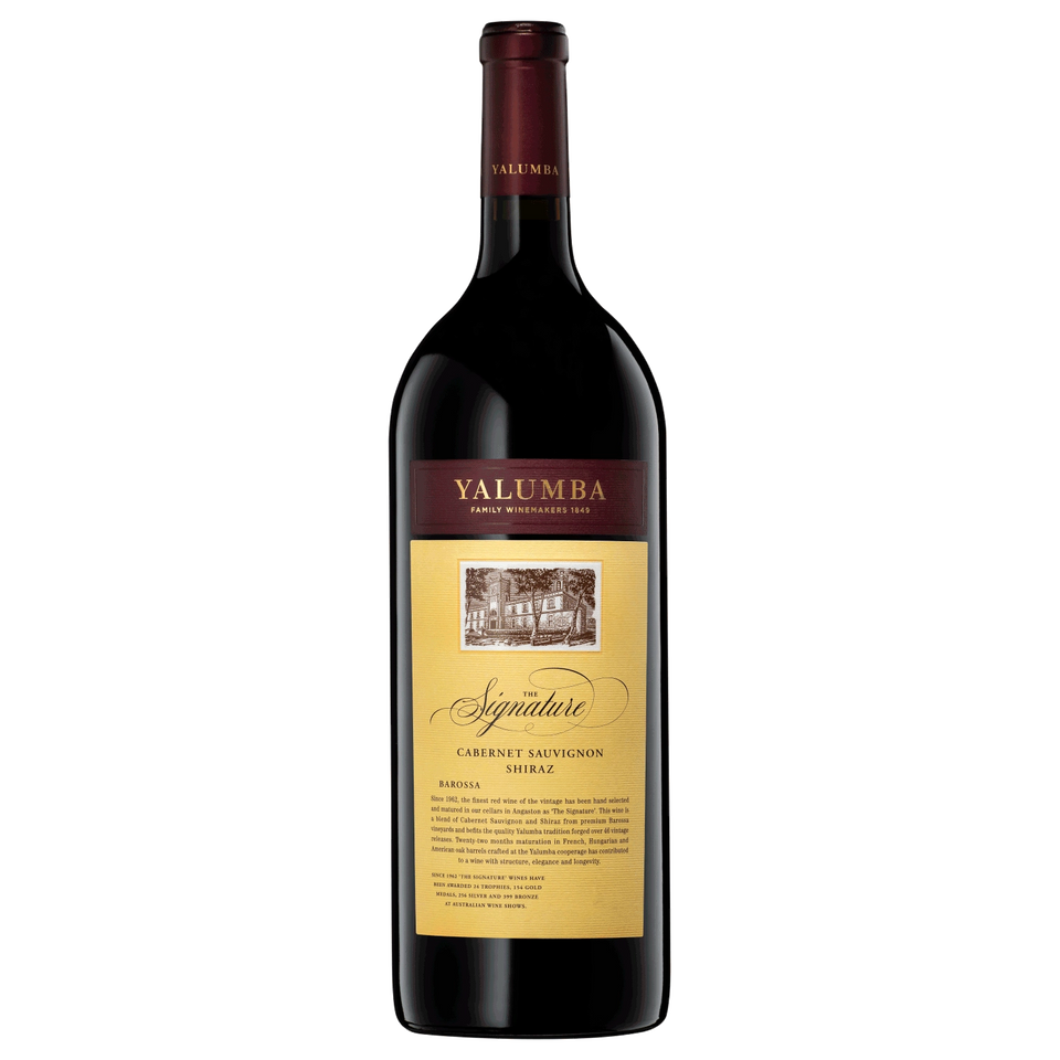 A bottle of 2021 Yalumba The Signature Cabernet Sauvignon & Shiraz 1500ml Red Wine