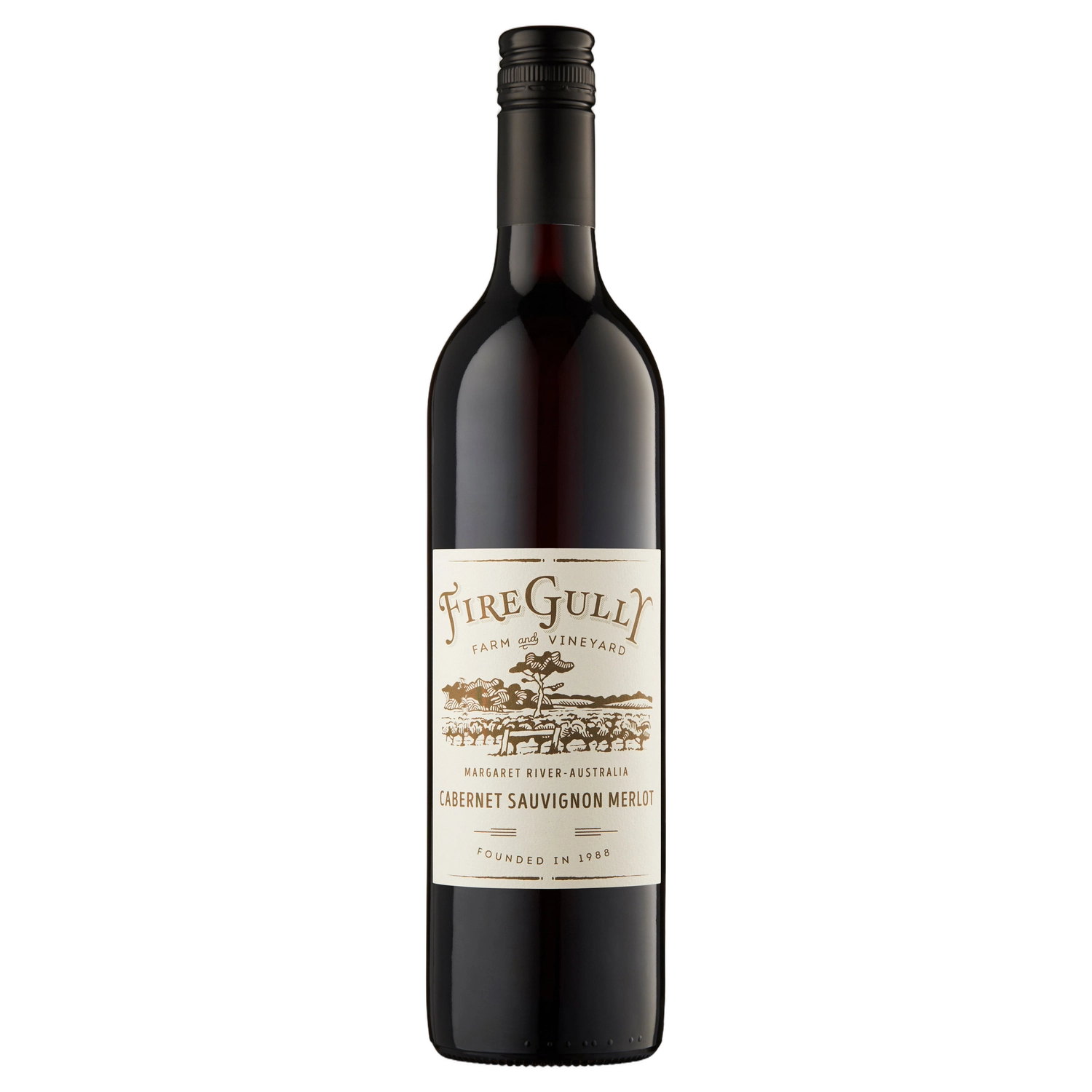 A bottle of Fire Gully Margaret River Cabernet Merlot 2023 750ml Red Wine