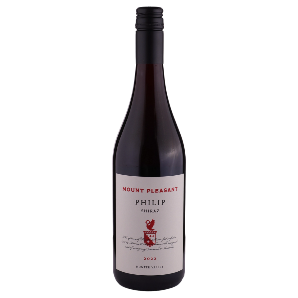 A bottle of 2022 Mount Pleasant Philip Shiraz 750ml Red Wine