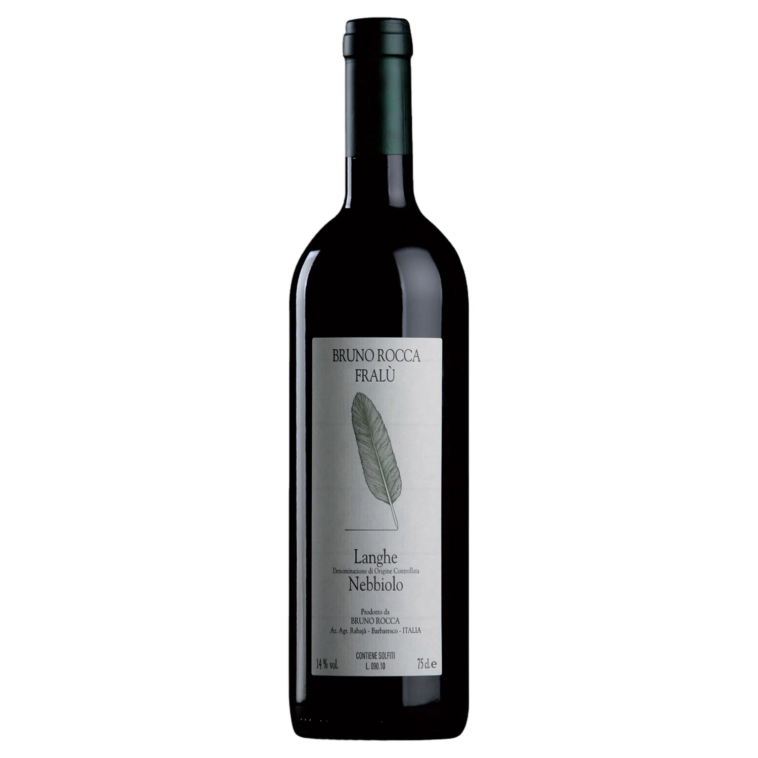 A bottle of 2023 Bruno Rocca Nebbiolo Langhe Fralu 750ml Red Wine