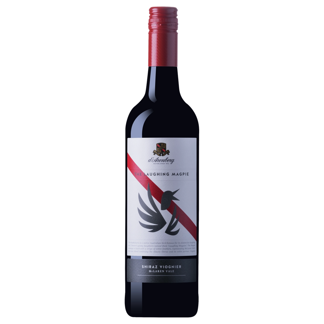 A bottle of 2019 d'Arenberg The Laughing Magpie Shiraz Viognier 750ml White Wine