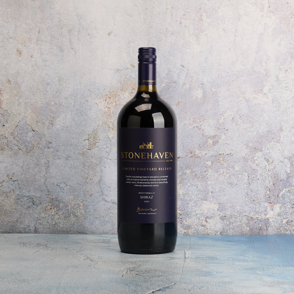 A bottle of Stonehaven Limited Release Wrattonbully Shiraz 2021 Magnum 1500ml Red Wine